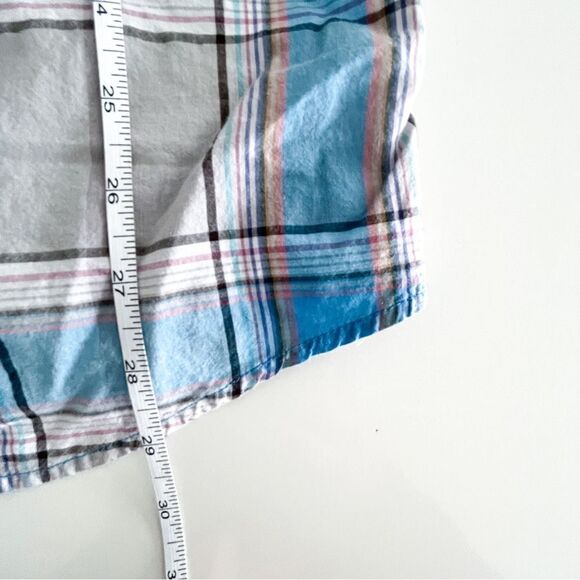 WESC Ole Shirt Plaid Blue Button Up Men's L Lightweight Long Sleeved - Picture 8 of 9